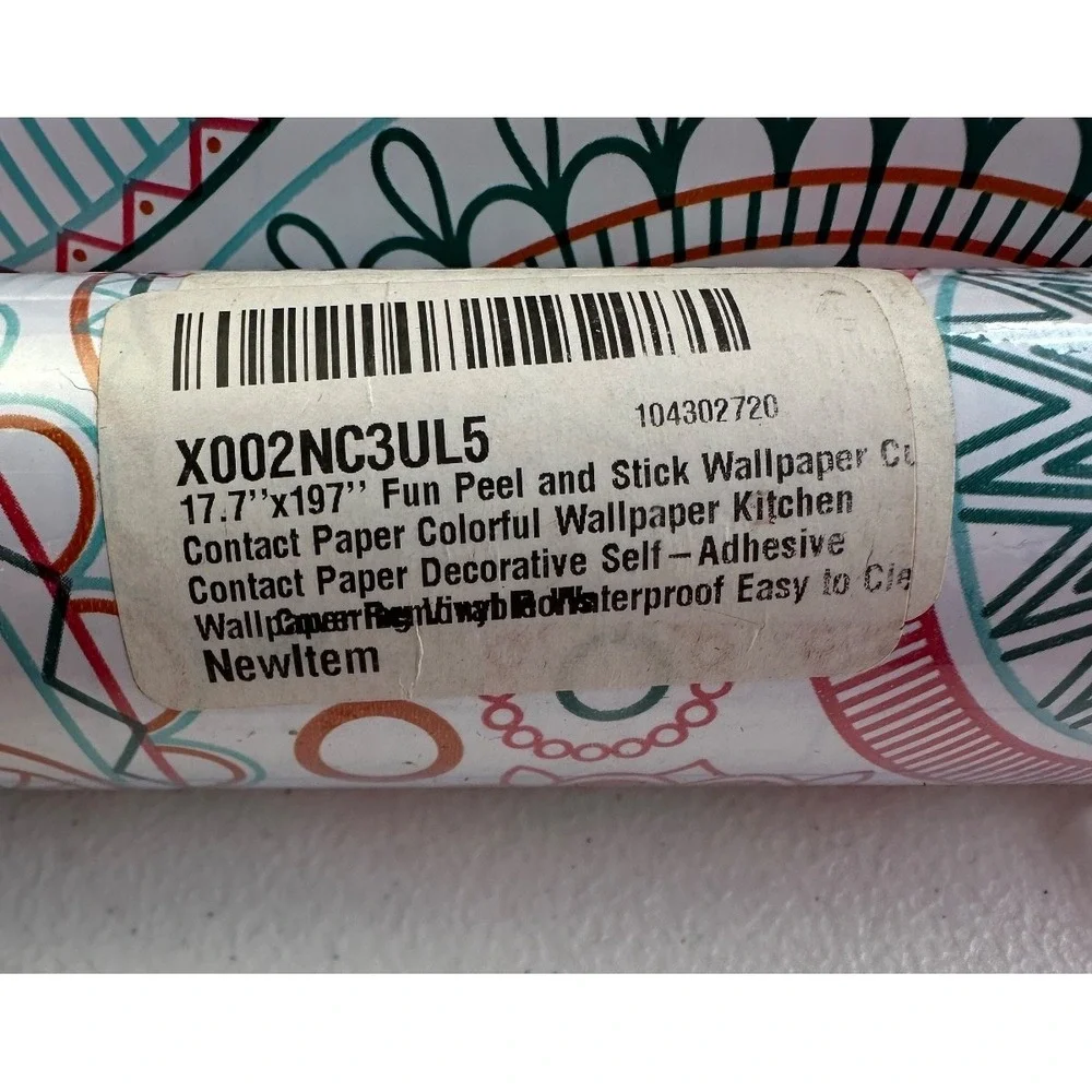 Boho Peel & Stick Wallpaper 17x197 Colorful Contact Paper Shelf Decor Bohemian!!
